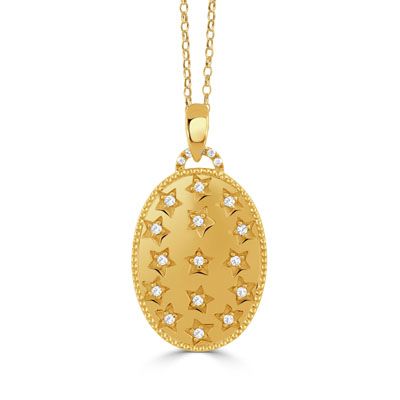 18K Yellow Gold Celestia / Diamond Pendant Necklace