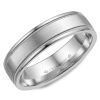 18K White Gold Band Sandpaper Center &amp; High Polish Sides