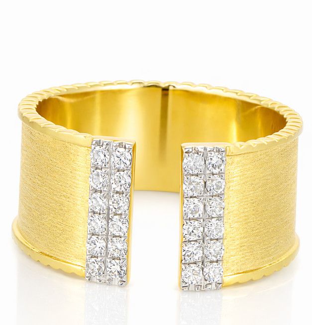14K Yellow Gold 0.25ct Pave Diamond Accent Ring