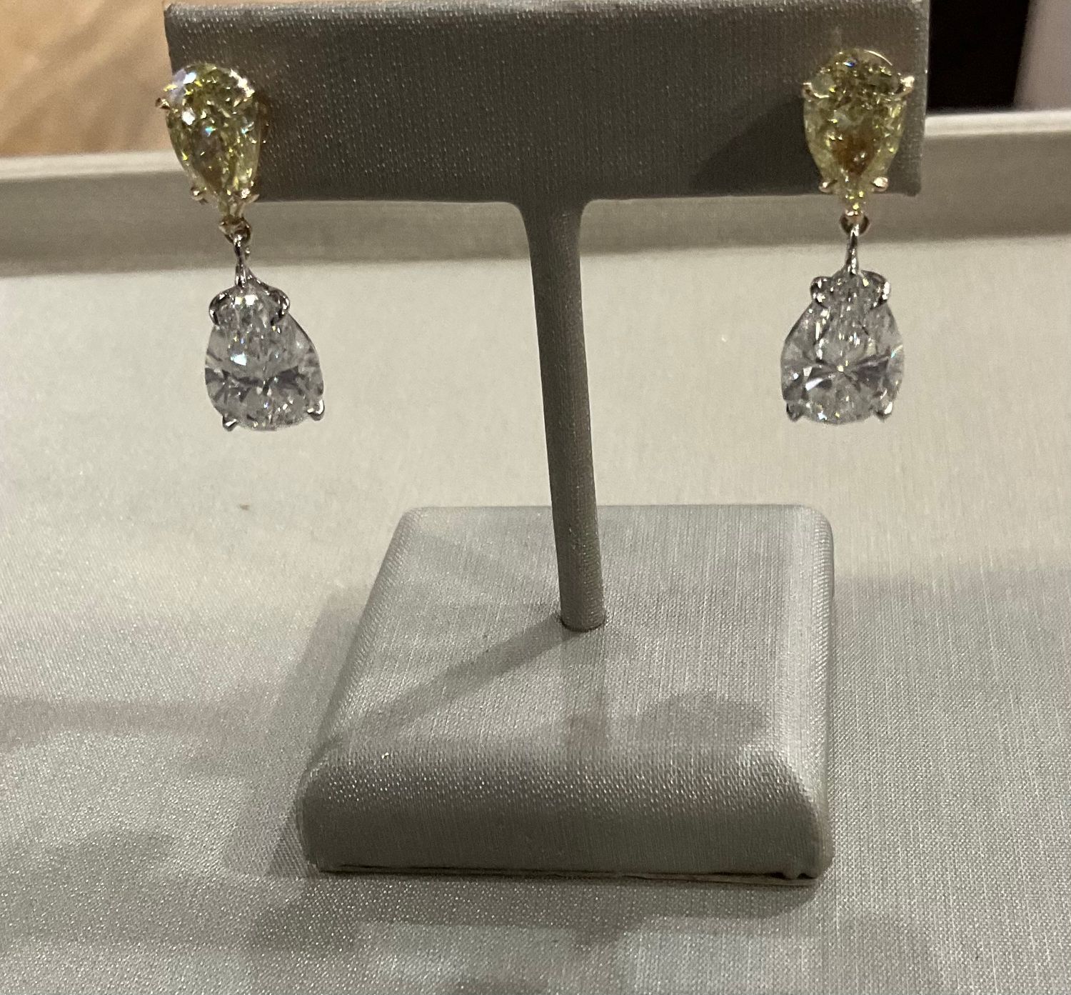 Fancy Yellow Diamond Drop Earrings