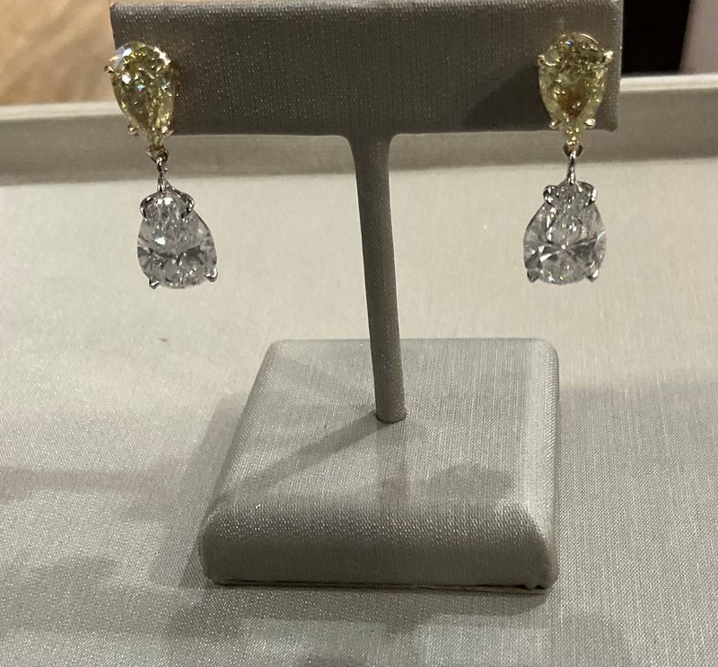 Fancy Yellow Diamond Drop Earrings