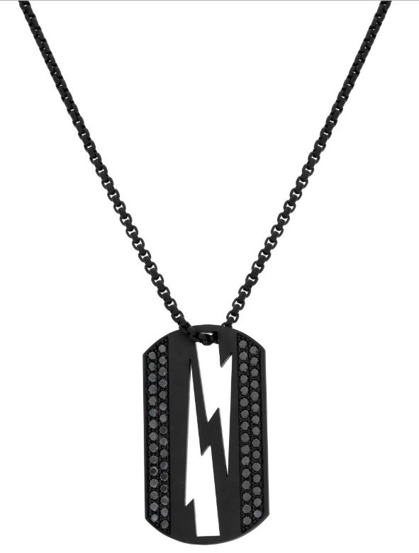 Lovetag Black Diamond Necklace Black titanium