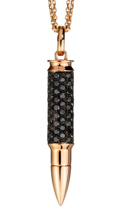 Fatal Attraction Black Diamond Necklace Rose Gold