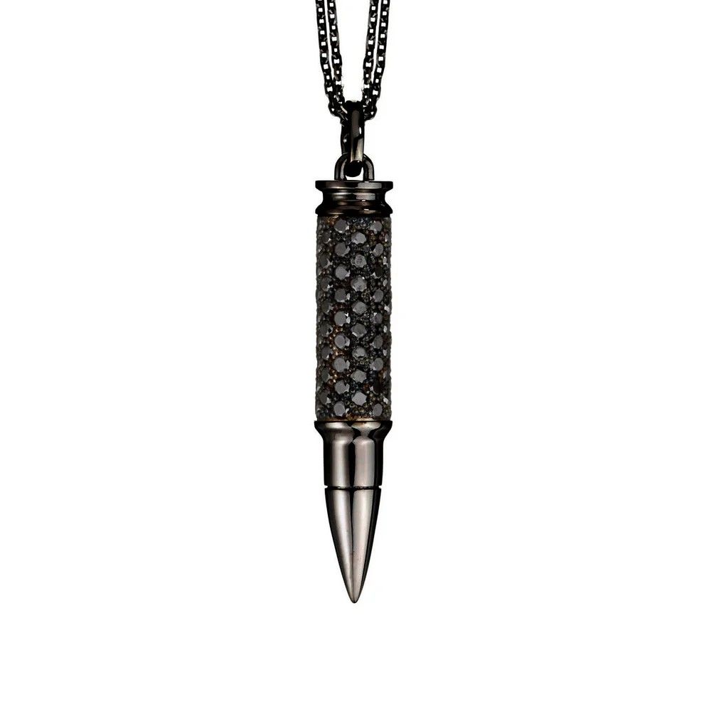 18KW Fatal Attraction Pendant with Diamonds on Chain