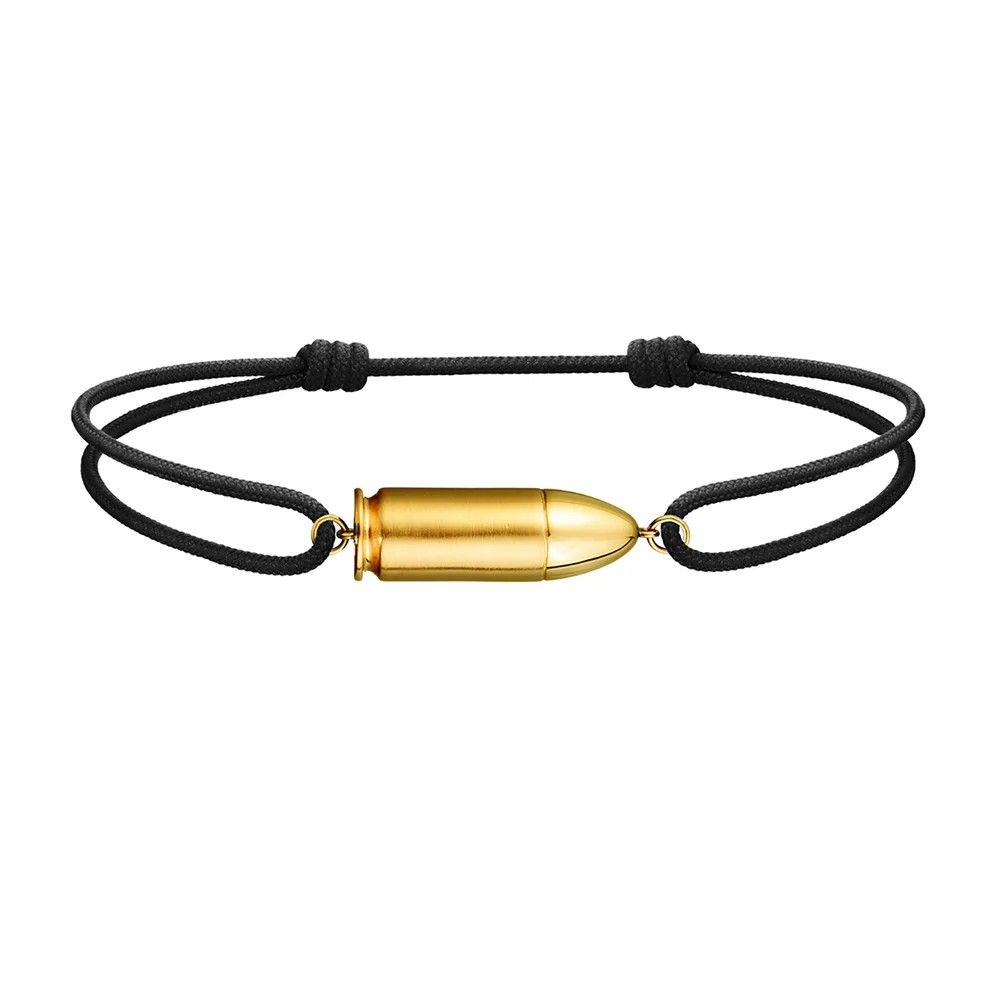 18KY Bang Bang Black Cord Bracelet