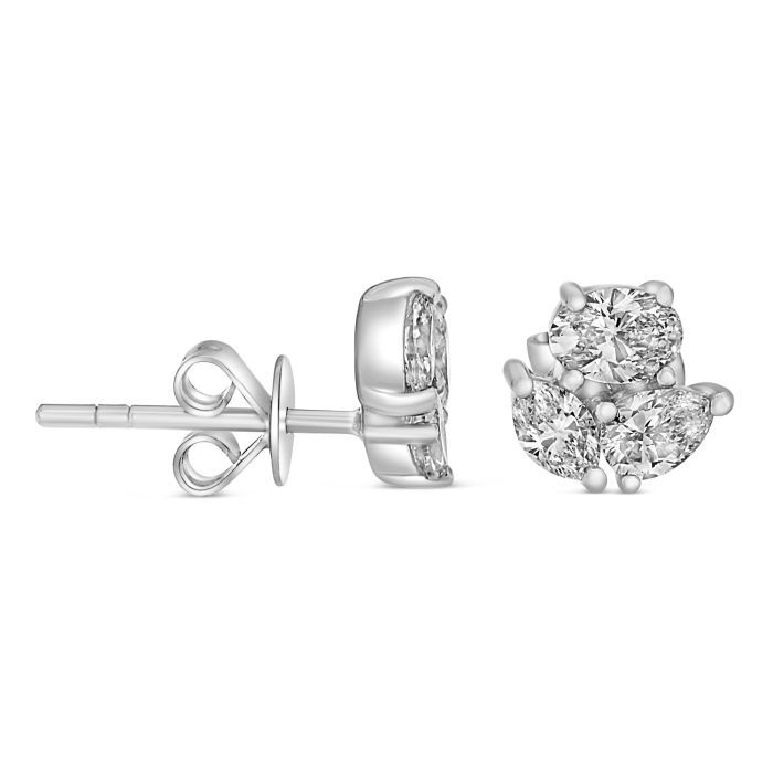 14KW DIAMOND 0.18 MQ 0.38 OVAL 0.25 PS CLR STUD EARRINGS