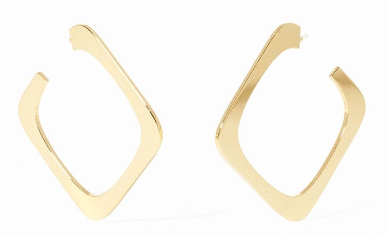 18k Yellow Gold Impression Large Hoop Earrings