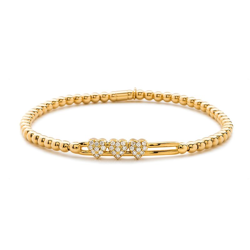 18KY Tresore Stretch Bracelet Hearts 