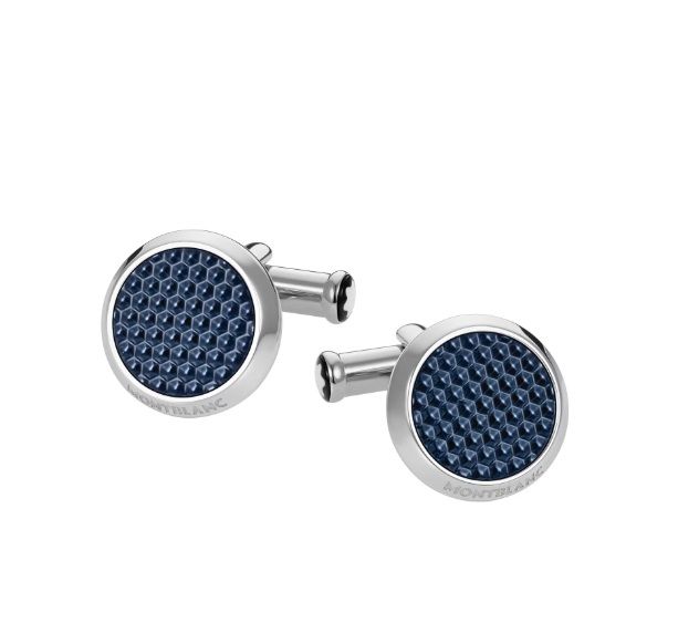 Meisterstück cufflinks SS Blue Lacquer Inlay