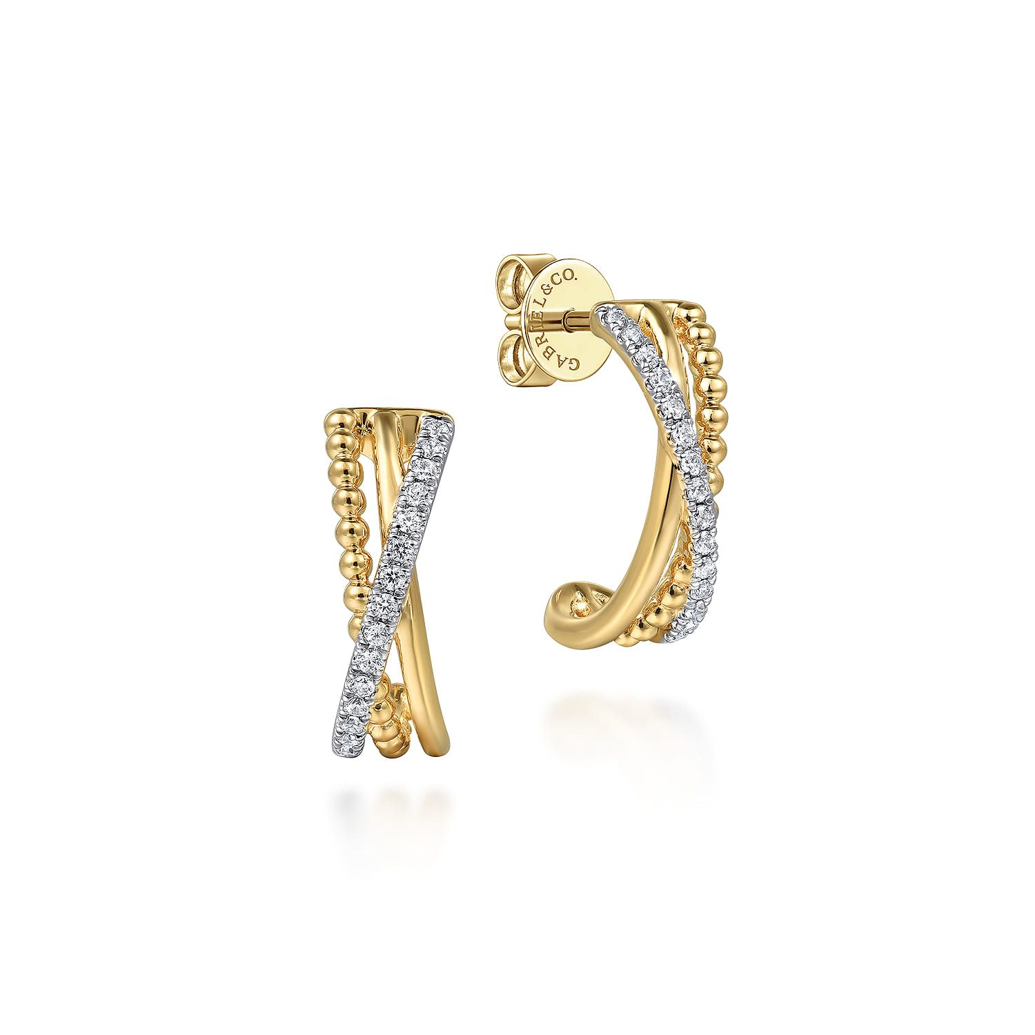 14KY Diamond J Earrings-Bujukan