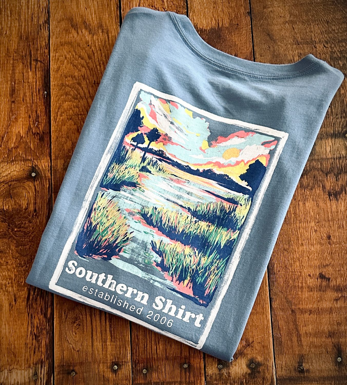 Marshland Glades Tee, Nautical Blue