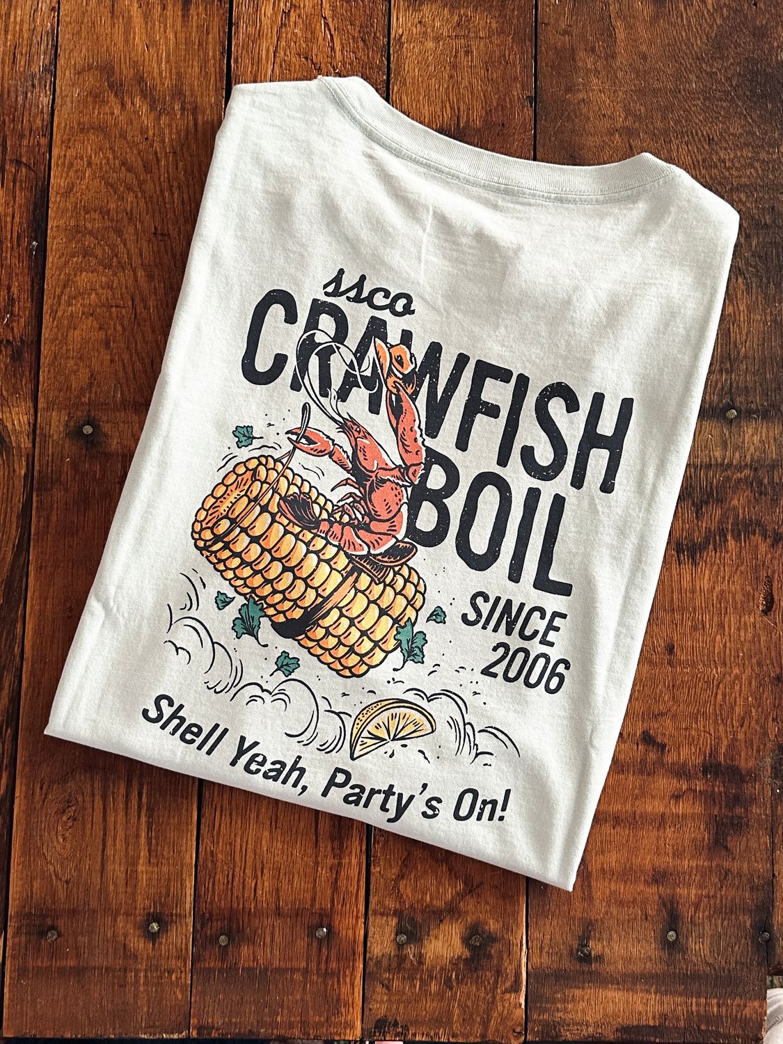 Crawfish Boil Tee, Cool Mint