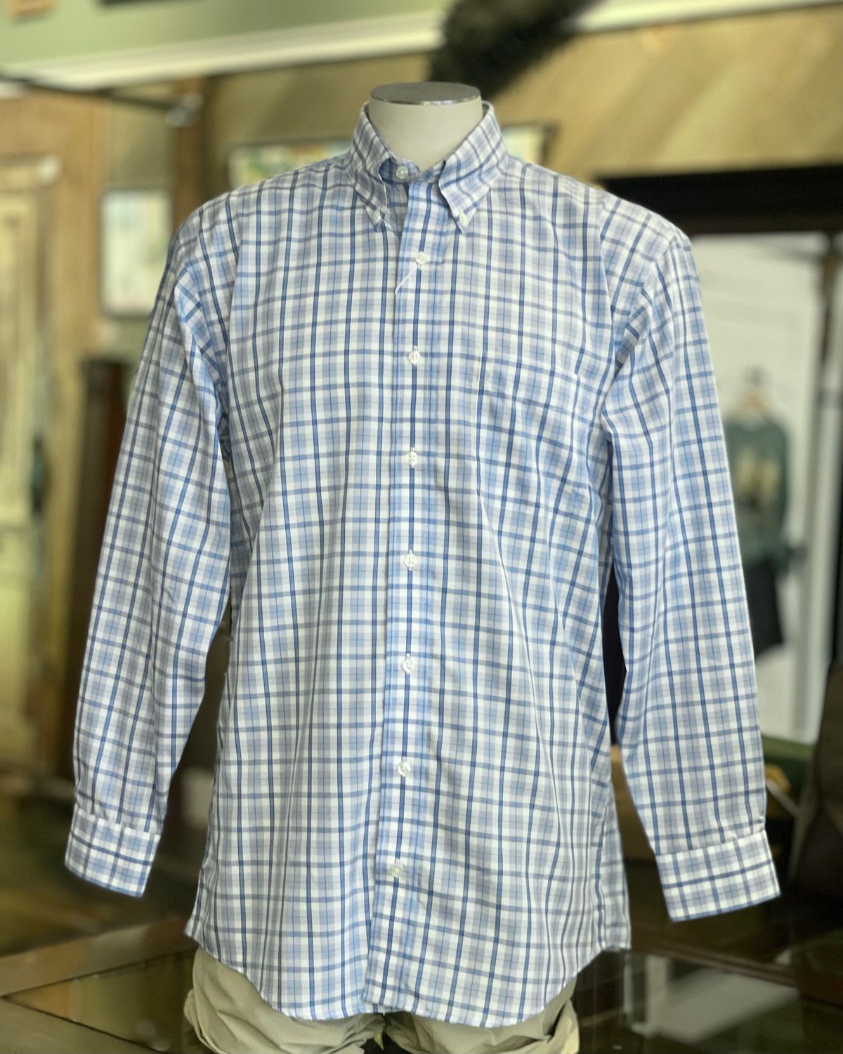 Tailor &amp; Mason Sportshirt, Blue Windowpane