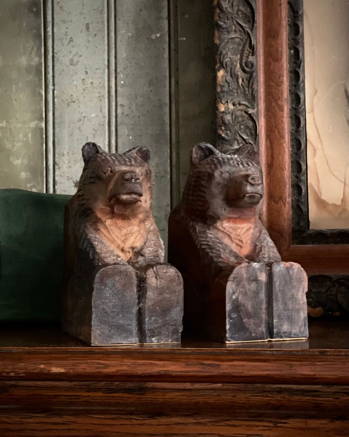 Carved Bear Bookends