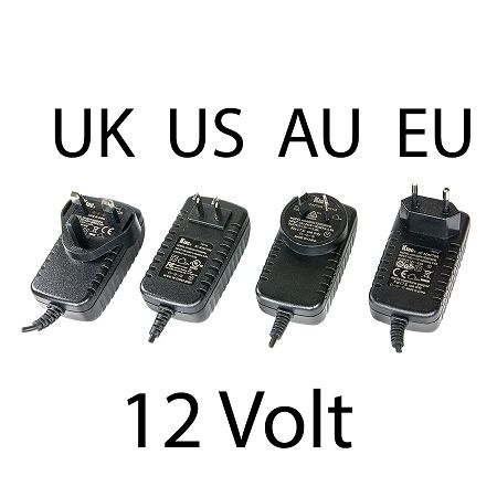 Aroma-Ace™ Adapter Set 12V Universal US, EU, UK, AU Aroma‑Ace 12V universal adapter set with US, EU, UK, and AU plug ends