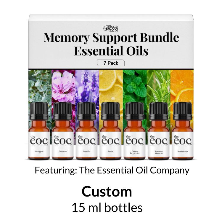 7 pack MEMORY SUPPORT BUNDLE 15 ml bottles Memory Support Essential Oil Bundle – seven custom 15 ml bottles filled by The Essential Oil Company for Diffuser World