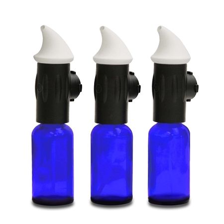 Aroma‑Ace Atomizer Attachment 3‑Pack with 30 ml cobalt bottles