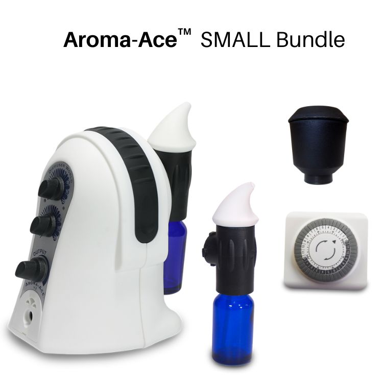 Aroma‑Ace Small Bundle with diffuser, 2 atomizers, timer, and sound reducer
