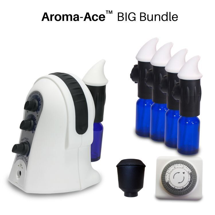 Aroma-Ace™ BIG Bundle (5 Atomizers, Timer, Aroma-Sound Reducer) Aroma‑Ace BIG Bundle with diffuser, 5 atomizers, timer, and sound reducer