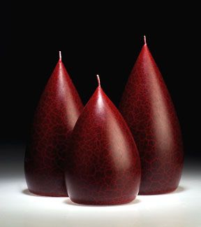 Berry Red Barrick Candles: Round 6 ½&quot;
