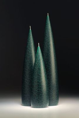 Forest Green Barrick Candles: Tall 14&quot;
