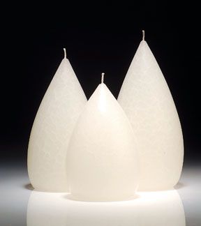 White Barrick Candles: Round  6 ½&quot;