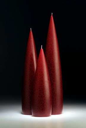 Berry Red Barrick Candles: Tall 14"