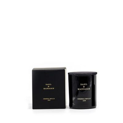 Basil &amp; Mandarin Black Candle