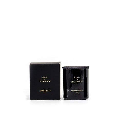 Basil &amp; Mandarin Black Candle