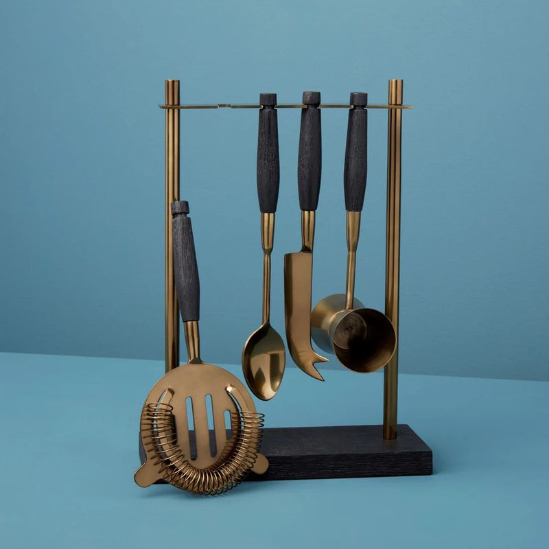 Aged Bronze Hanging Bar Tool Set