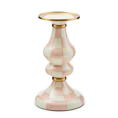 Rosy Check Pillar Candlestick - Medium