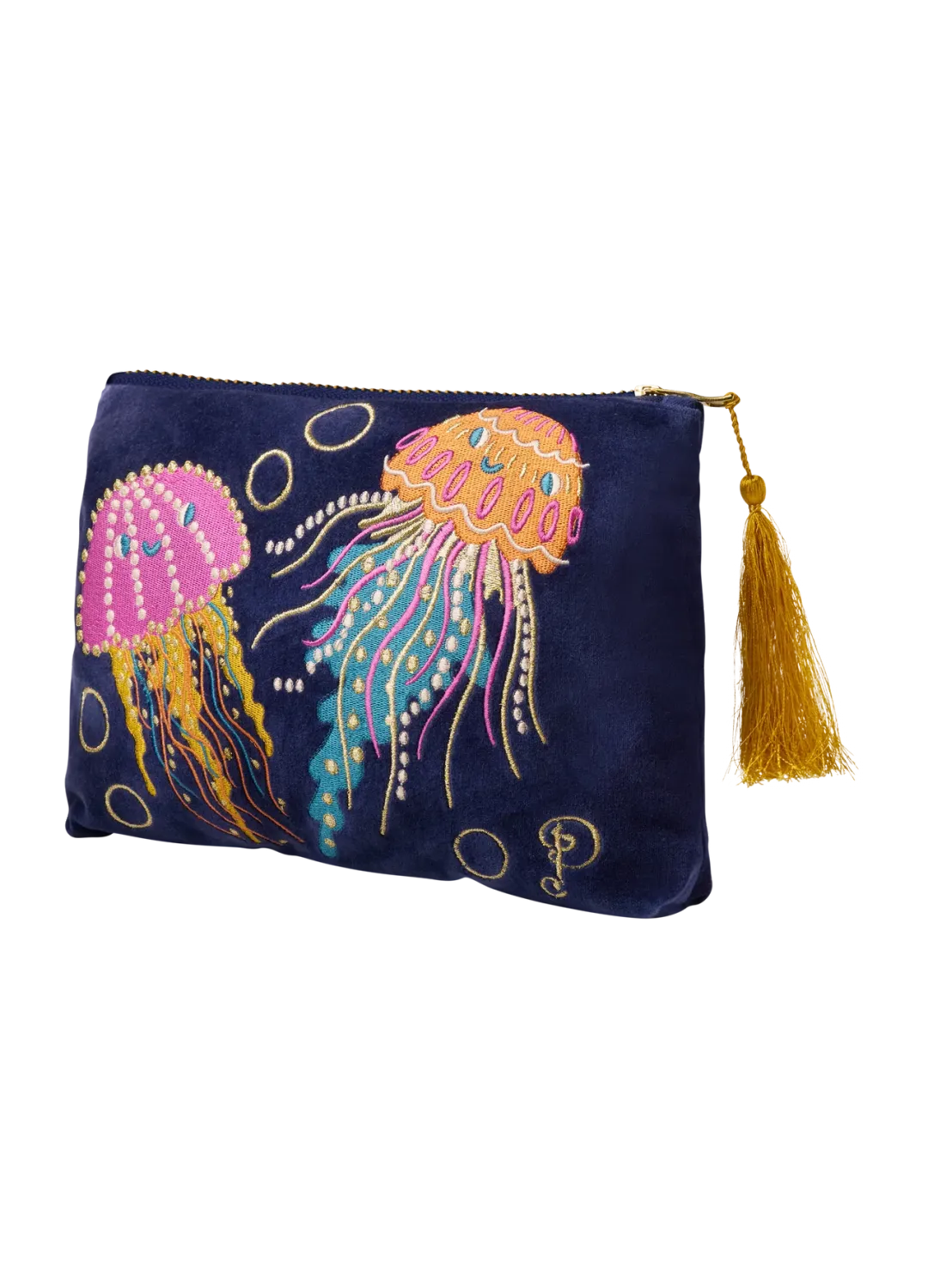 Velvet Zip Pouch Jolly Jellies Navy