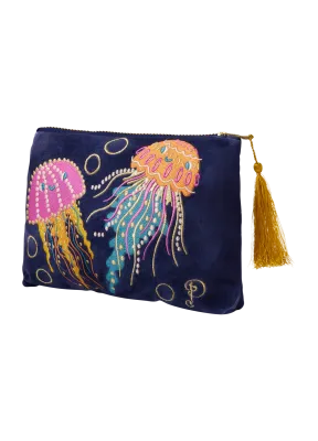 Velvet Zip Pouch Jolly Jellies Navy