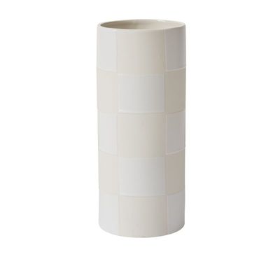 Checkerboard Vase - Large / Off-White