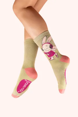 Skating Bunny Ankle Socks