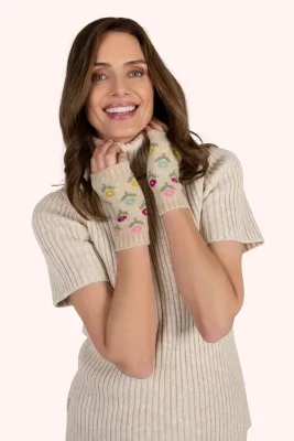 Willow Ditsy Flower Wrist Warmers - Cream