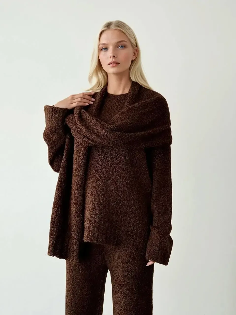 Brown Knit Scarf