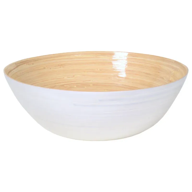 Bamboo Banquet Sized Shallow Bowl - White