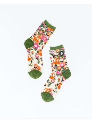 Feeling Foxy Sheer Crew Sock