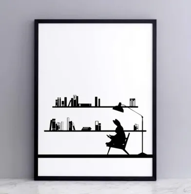 Reading Rabbit Print