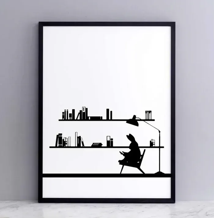 Reading Rabbit Print