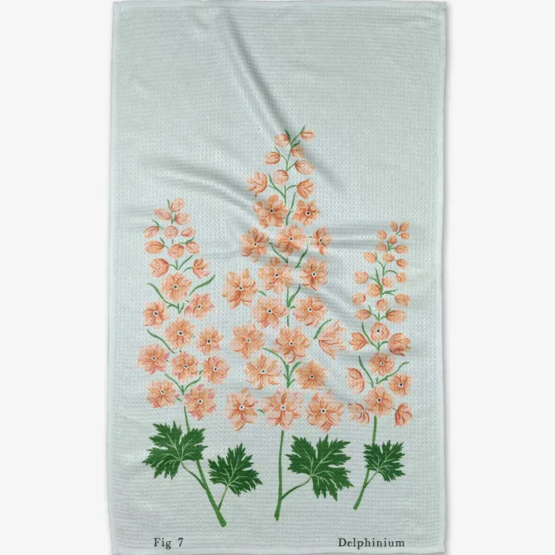 July Delphinium Tea Towel