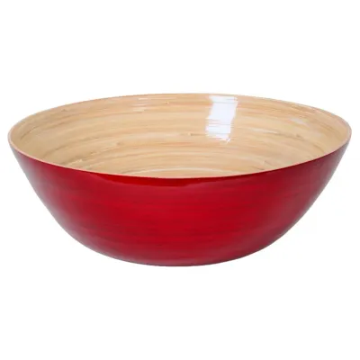 Bamboo Banquet Sized Shallow Bowl - Red