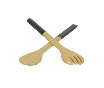 Large Salad Server Set - Brown