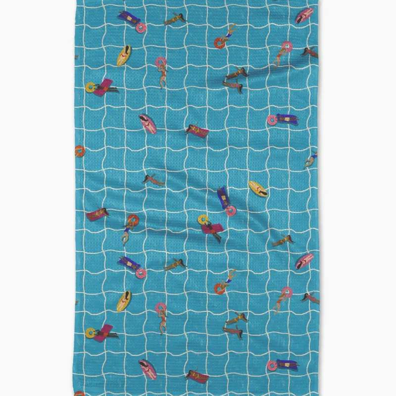 At the Pool Tea Towel