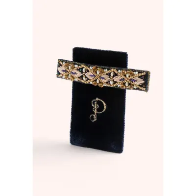 Single Hair Barette - Midnight Pearl