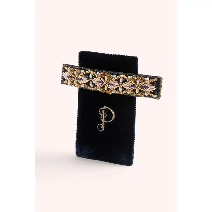 Single Hair Barette - Midnight Pearl