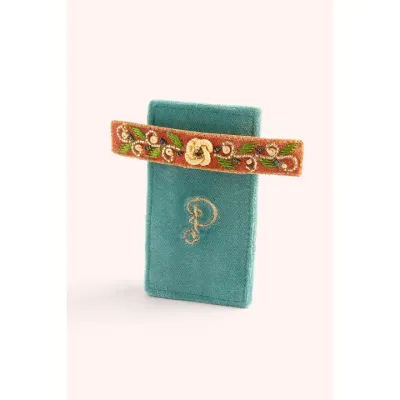 Single Hair Barette - Tangerine Floral