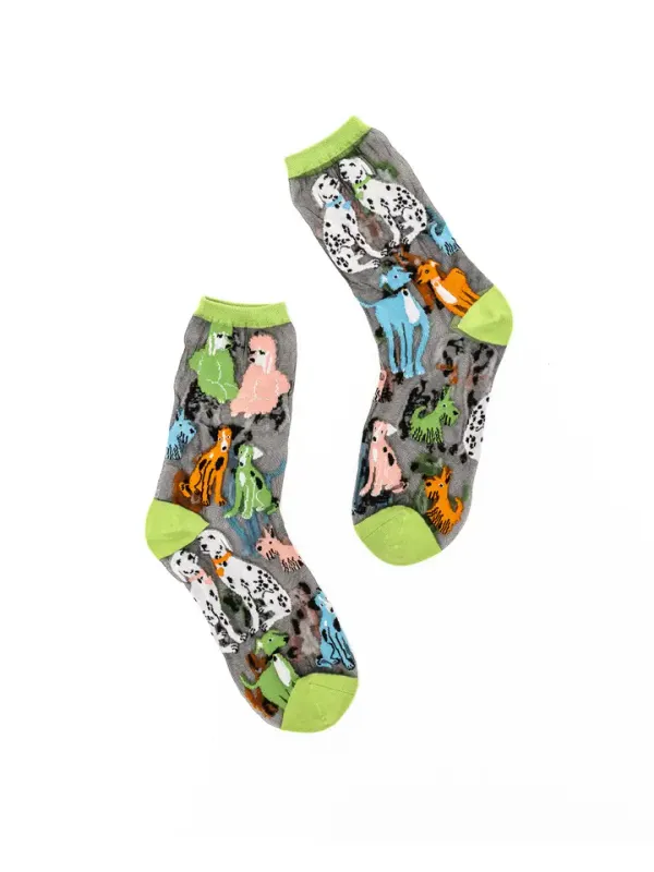 Dopamine Dogs Sheer Crew Socks