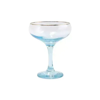 Rainbow Coupe Champagne Glass - Blue